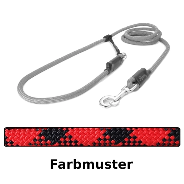EASYLONG Hundeleine - L - 3m - rot mit schwarzen Kreuzen
